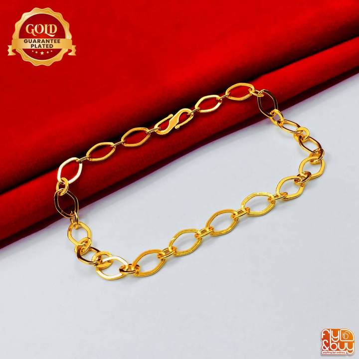 Gold Plated Thin Plain Link Bracelet 7 / 7.5 inch Long for Women FB-WB
