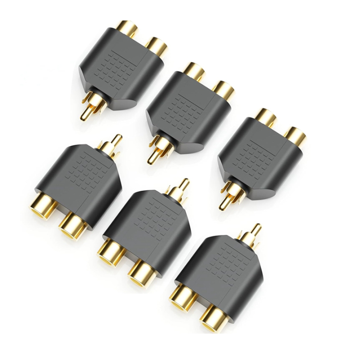 OUMERY 6PCS Splitter, Splitter 1 Male 2 Female for Audio Video Av TV Cable Conversion, Simple to Use, Plug and Play