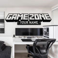 【Folio & Light】Personalized Name Game Zone Wall Decal Playroom Custom Video Gaming Gamer Xbox Ps Wall Sticker Gameroom Teen Vinyl Home Decor. 