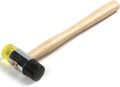 Two-way 2 way Hammer Mallet Wood Handle with Plastic Rubber Detachable Heads - 40 mm. 