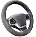 Leather Steering Wheel Cover Universal Fit Soft Breathable Steering Wheel Wrap (Gray)). 