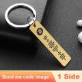 Personalized Spotify Code Keychains Music Keyrings Customized Scannable Song Name Key Rings Chains Best Gift for Car Couple P040. 