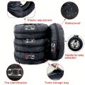 4pcs/Set Car Tires Storage Bag Carrier Waterproof Universal Polyester Spare Tire Cover Case Auto Tyre Wheel Protector Dustproof. 