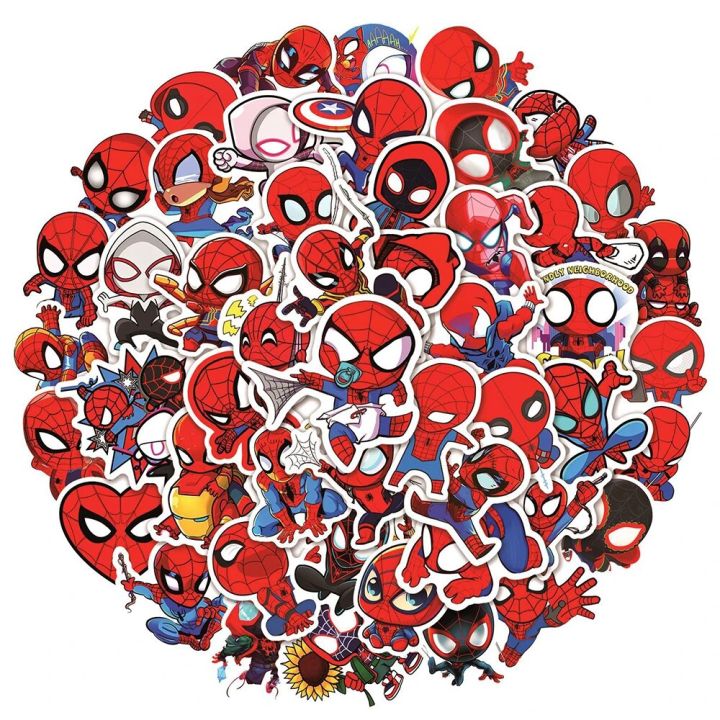 10/30/50pcs Disney Movie Anime Spiderman Stickers The Avengers Decal