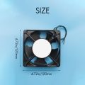 AC 220-240V 0.14A 120mmx120mm Metal Computer CPU Fan Black. 