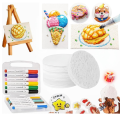 Puff Paint Magic, 3D Drawing Canvas Sponge, DIY Bubble Pen Texture Painting Kit, Popcorn Art Supplies. 