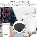 SmartLife Tuya WiFi IR Remote Control S06 Pro Built-in Temperature and Humidity Sensor for Smart Home to control TV Air Condition IR related devices works with Alexa Google Home Control from anywhere. 
