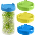 【ZOSR】86mm Plastic Wide Mouth Jar Sprouting Lid Mesh Sprout Cover For Mason Jar Plant Grow Seedlings Crop Germination Bottle Lid Hydroponic. 