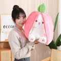 Kidlove Cute Fruit Transfigured Bunny Plush Toy Soft Stuffed Carrot Strawberry Rabbit Plush Doll For Children Gifts. 