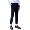 Spring and Summer Drooping Straight Cropped Suit Pants Men's Slim Fit Skinny Pants Korean Fashion Men's Suit Pants Trousers 1/2 Pieces. 