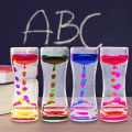 MSHDouble-color Hourglass Liquid Motion Bubbler Timer for Relaxing Therapy Relieves Stress Increase Fidget Toy Blue. 