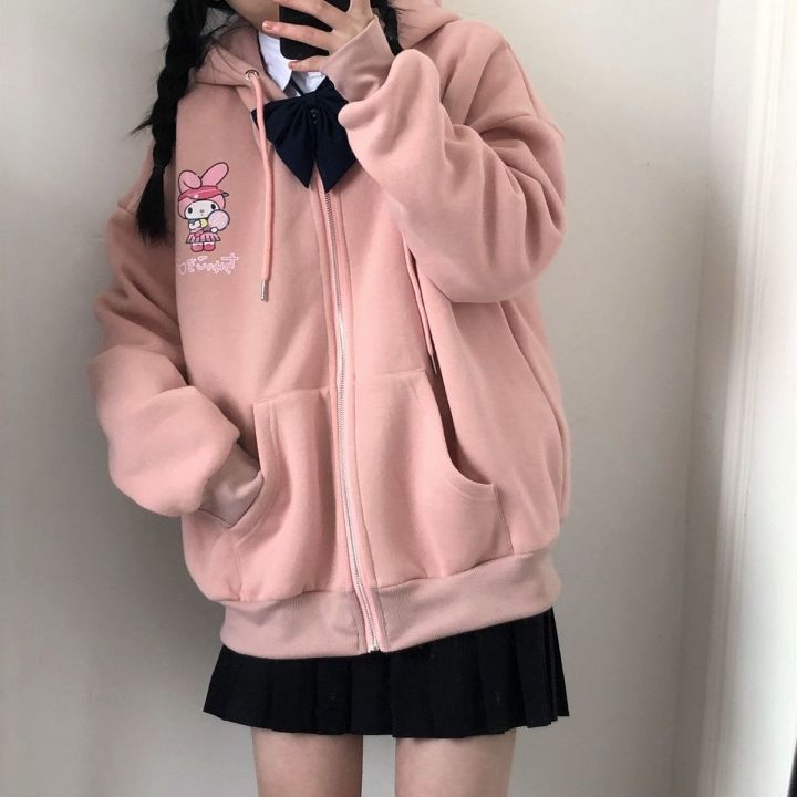 Spring%20and%20Summer%20Japanese%20Style%20Soft%20Girl%20Cute%20Clow%20M%20Middle%20School%20Student%20Korean%20Style%20Loose%20All-Matching%20Hoodie%20Women's%20Zipper%20Jacket%20Girlfriends%20Clothes%20-%20Image%202