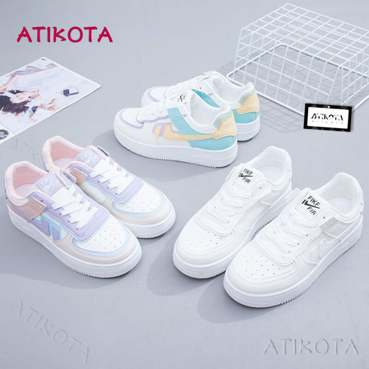 Atikota Women Low-Top Sneakers Ins Popular All-Match Casual Sport Schoolgirl Retro White Shoes
