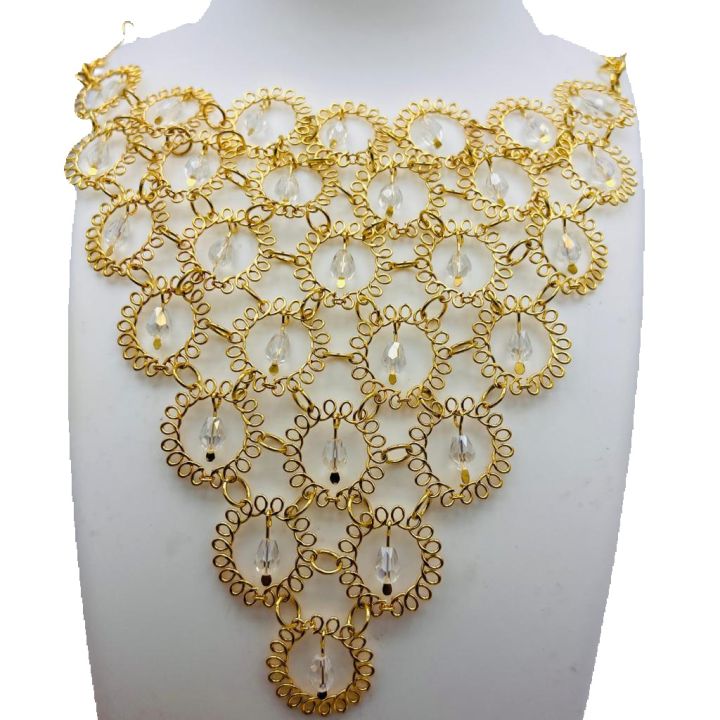 Gold Plated Beautiful Stylish Fashion Kandiyan Hip Belt/Hawadi/kamarband white stone For Women.