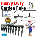 Heavy 10-tooth Rake hay deciduous rake pine soil rake garden Gardening Tools agricultural farm tools agriculture. 