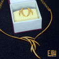 BUY ONE GET ONE FREE - Buy Gold-plated Stylish Quality Necklace With Earring get beautiful link bracelet and gift box for Woman and girl. 