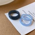 Simple Elegant Jewelry Circle Shape Acrylic Acetic Acid Finger Ring Jade Colourful Plastic Resin Rings. 