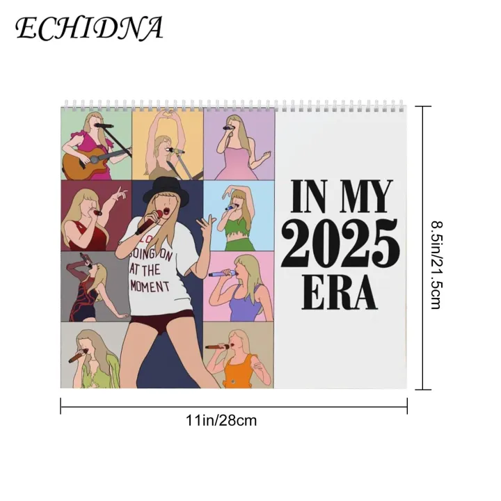 Artist-inspired Calendar 2025 Hand Drawn Calendar Music Lyrics Tour Wall Hanging Calendar Monthly Planner with Schedules Holidays for High-quality Paper Calendar