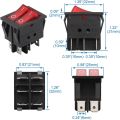 15A250V 20A125V KCD8-212N Red Button Rocker Switch 6 Pin Rocker Power Switch Double Rocker Switch 10pcs/5Pcs/2Pcs/1Pcs. 