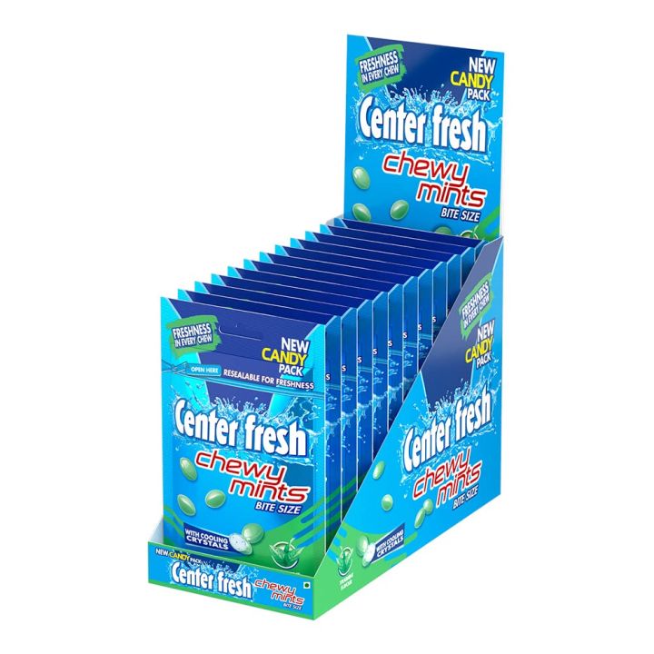Center Fresh Mint, Chewy Mints, Spearmint Flavour Candy Pouch, 720 g ...