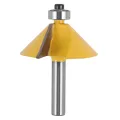 LKPCIGCXM 2Pc 8mm Shank Large 45 Degree Chamfer&Bevel Edging Router Bit Wood Cutting Tool Woodworking Router Bits. 