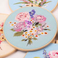 Poplikdfr Full Range Embroidery Kit, Flower Pattern Embroidery For Starter, Bouquet Embroidery Kit With Full Tools Materials Instructions For Beginners DIY Arts Crafts. 