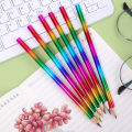 6Pcs/Set Cute 4 Color Rainbow Pencil For Student Children's Painting Graffiti Drawing Gift Art School Supplies. 
