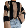 Yfashion Women's Striped Color Block Long Sleeve Sweater Oversized Outfits Knit Pullover Tunic Tops. 