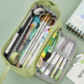 Pencil Case With Multiple Compartments Simple Stationery Case Double Layer Pencil Case Large Capacity Pencil Bag Canvas Pencil Case. 