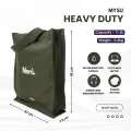 MYSU Heavy Duty Brown Eco Friendly Large Canvas Tote Bag with Zipper - 14.5 inches (L) * 3 inches (W) * 16 inches (H) - Holds up to 15kg. 