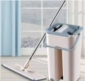 Adjustable Cotton Bucket Scratch Mop with Washable Pads, Hands-Free Microfiber Flat Spin Mop System with 360° Flexible Head for Efficient Cleaning. 