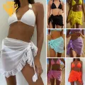 Casual Beach Skirt Lace-up Ruffle Trim Beach Skirt Swim Cover Up for Women Sunscreen Washable Solid Color Casual Bikini Cover Up Perfect for Summer Fun. 