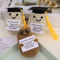 Graduation Season Positive Potato Cute Wool Knitting Doll With Card Home Decor Ornament Funny Potatos Room Decorations Gift 1Pcs. 
