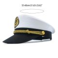 Yacht Captain Hat Navy Marine Hat Adjustable Sailor Captain Costume Men Boat Navy Hat for Adult Kid Men Women. 