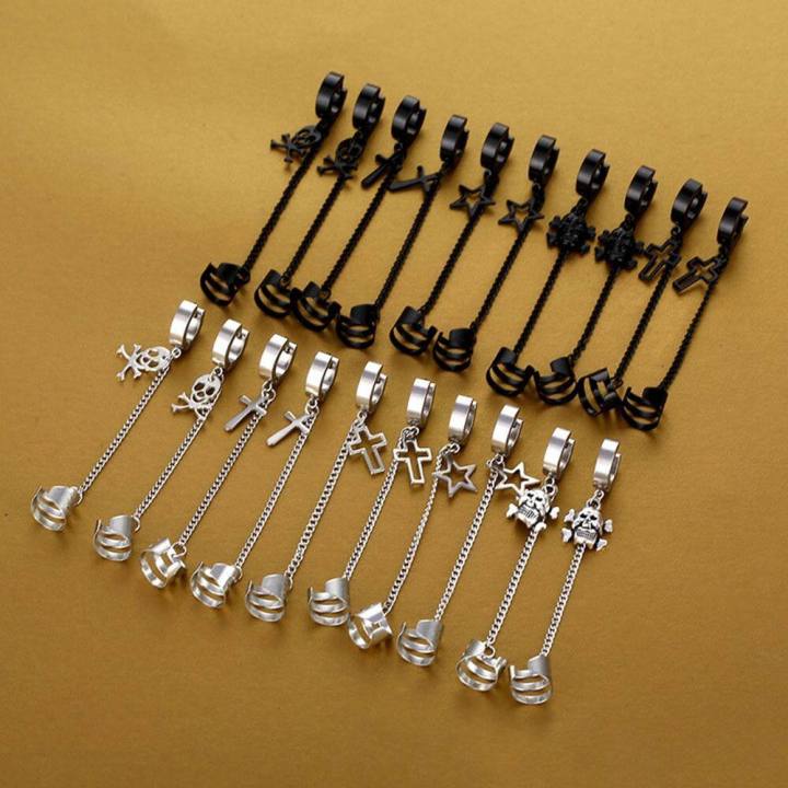 %E3%80%90ThinkWay%E3%80%91hikaw%20for%20women%20earings%20for%20women%20earrings%20earrings%20korean%20style%20Women%20Ear%20StudsFashion%20Earrings%20Hollow%20Star%20Men%20Ear%20Buckles%20Chain%20Stainless%20Steel%20Pentagram%20Cross%20Earrings%20Men%20Earrings%20Men%20Ear%20Clip%20Korean%20Style%20Earrings%20-%20Image%203