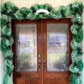 4 Roll Plastic Mesh Flower Packing Gauze Green White Wired Edge Ribbon 10 Inch X 30 Feet Poly Deco Mesh Ribbon. 