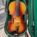 Used 4/4 Bestler Violin with leather Hard Case, Soft Case, Bow, Rosin Full Size with Hard Case, Rosin, Bow High Quality Imported Violin For Beginners, Kids & Adults - Kit For Student, Bow - Starter Violins, Wooden Stringed Musical Instruments. 