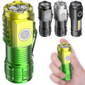 Mini LED Flashlight 3LED Ultra Strong Light Flash Light Portable USB Rechargeable Built-in Battery with Pen Clip and Tail Magnet. 