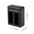 For GoPro Hero11 Black / HERO9 Black / HERO10 USB Dual Port Slot Double Battery Charger Black Action Camera Parts Accessories. 
