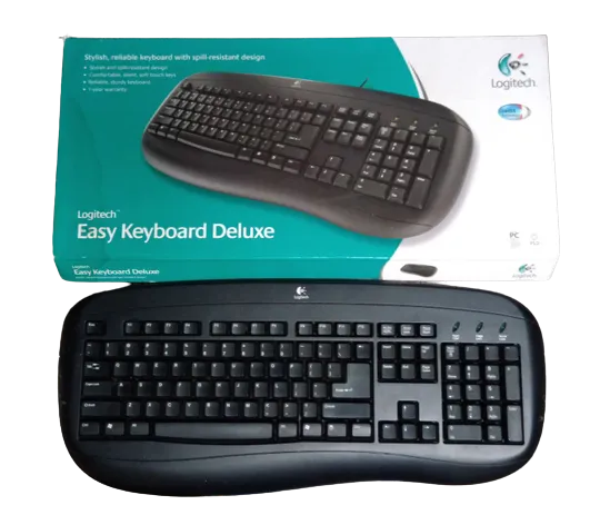 Logitech%20Keyboard%20PS/2%20Deluxe%20Computer%20Keyboard%20(Black).%20-%20Image%203