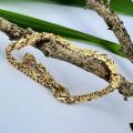 BOOM Gold plated stylish rich look 4 mm Singapore design bracelet with crosscut for girl and women.. 