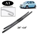 SILICONE FRONT WIPER BLADES PAIR FOR HONDA FIT, A1-METO. 