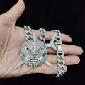 Big Size Shark Pendant Necklace For Men 6IX9INE Hip Hop Bling Jewelry With Iced Out Crystal Miami Cuban Chain fashion jewelry. 