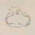 ZEBF-Sweet Imitation Pearl Link Chain Bracelet For Women Girl Elegant Charm Crystal Bowknot Bow Jewelry Female Party Gifts. 