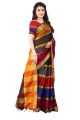 Women's Checkered Cotton Silk Saree and Soft Shinning With Blouse Piece (Multicolor). 