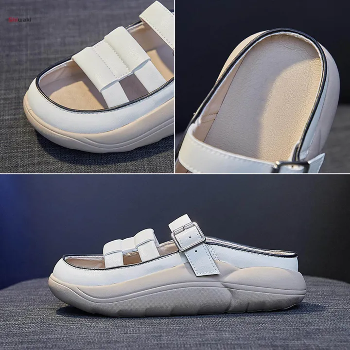 Women%20Sandals%20Fashion%20Slip%20on%20Flat%20Sandal%20Rubber%20Sole%20Waterproof%20Female%20Beach%20Sandals%20Nonslip%20House%20Slippers%20Platform%20for%20Ladies%20Girls%20,%20White,%2038%20-%20Image%206