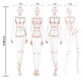 NAMUNY Fashion Illustration Rulers Sketching Templates Ruler Sewing Humanoid Patterns Design Clothing Measuring,Type B. 