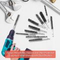 ARELENE 10Pcs Stainless Steel Bore Brush in Different Sizes 1/4Inch Hex Shank,Wire Brush Attachment for Drill Set. 