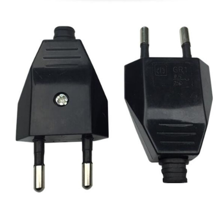 Eu European Ac Power Connector Plug With Socket Power Cord Convertor 2 ...