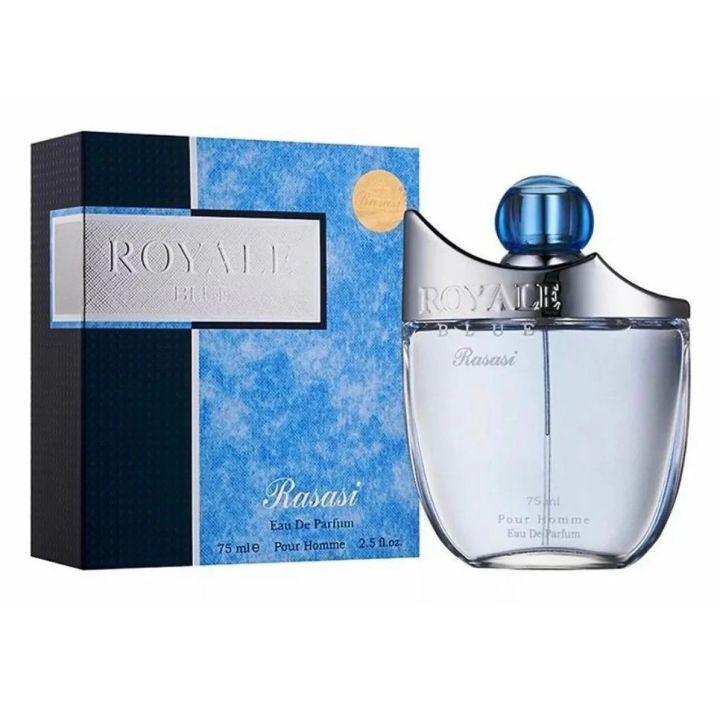 Rasasi Royale Blue Perfume 75ml - Original Rasasi Brand Royale Eau de Parfum - Genuine Luxury Perfume for Men